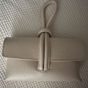Elegant Cream Leather Clutch